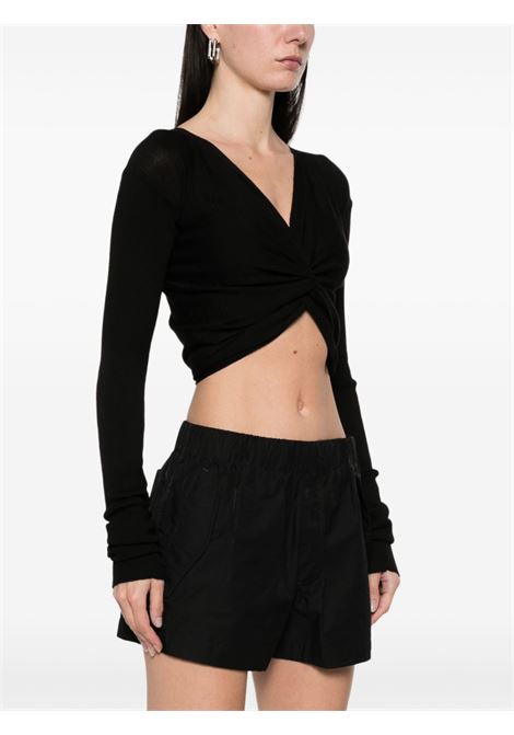 Cardigan crop a portafoglio in nero Rick owens - donna RICK OWENS | RP01E7645M09